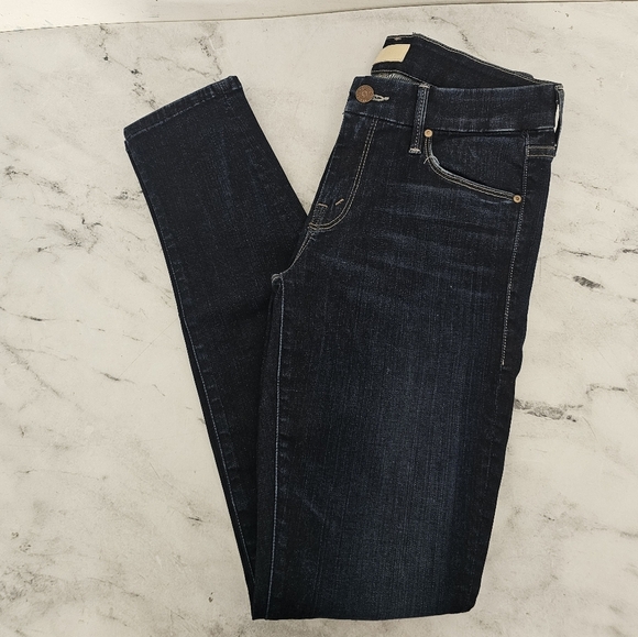 MOTHER The Looker High Rise Skinny No Play Blue Jeans Jeans Preowned 26 - Picture 3 of 10